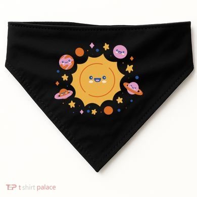 Solar System Cute Cartoon USA-Made Doggie Bandana