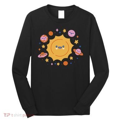 Solar System Cute Cartoon Long Sleeve Shirt