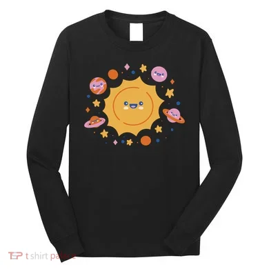 Solar System Cute Cartoon Long Sleeve Shirt