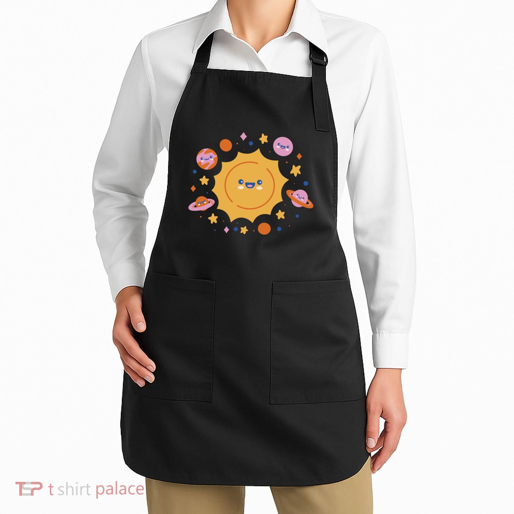 Solar System Cute Cartoon Apron