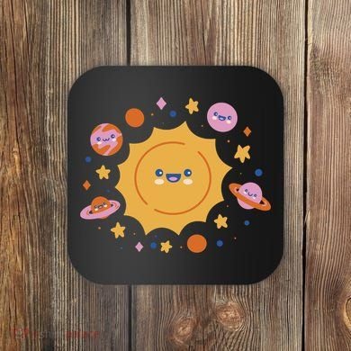 Solar System Cute Cartoon Coaster