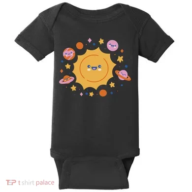 Solar System Cute Cartoon Baby Bodysuit