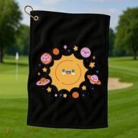 Solar System Cute Cartoon Golf Towel thumb 1