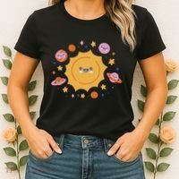 Solar System Cute Cartoon Women's T-Shirt thumb 2