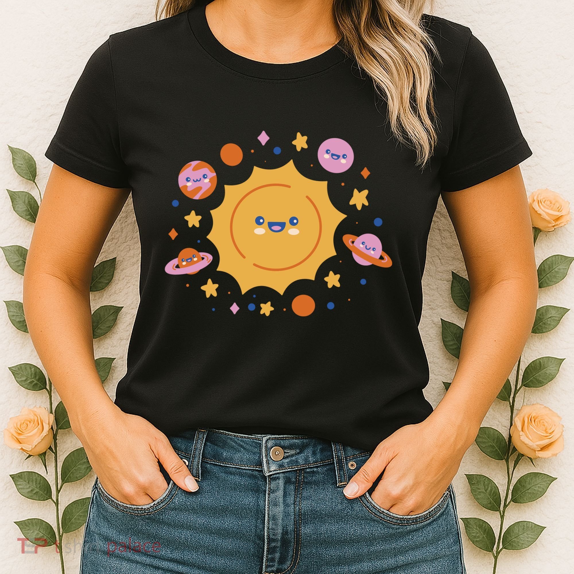 Solar System Cute Cartoon Women's T-Shirt