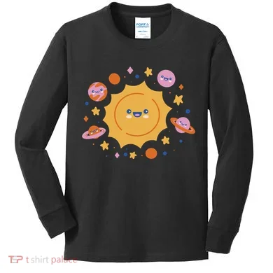 Solar System Cute Cartoon Kids Long Sleeve Shirt
