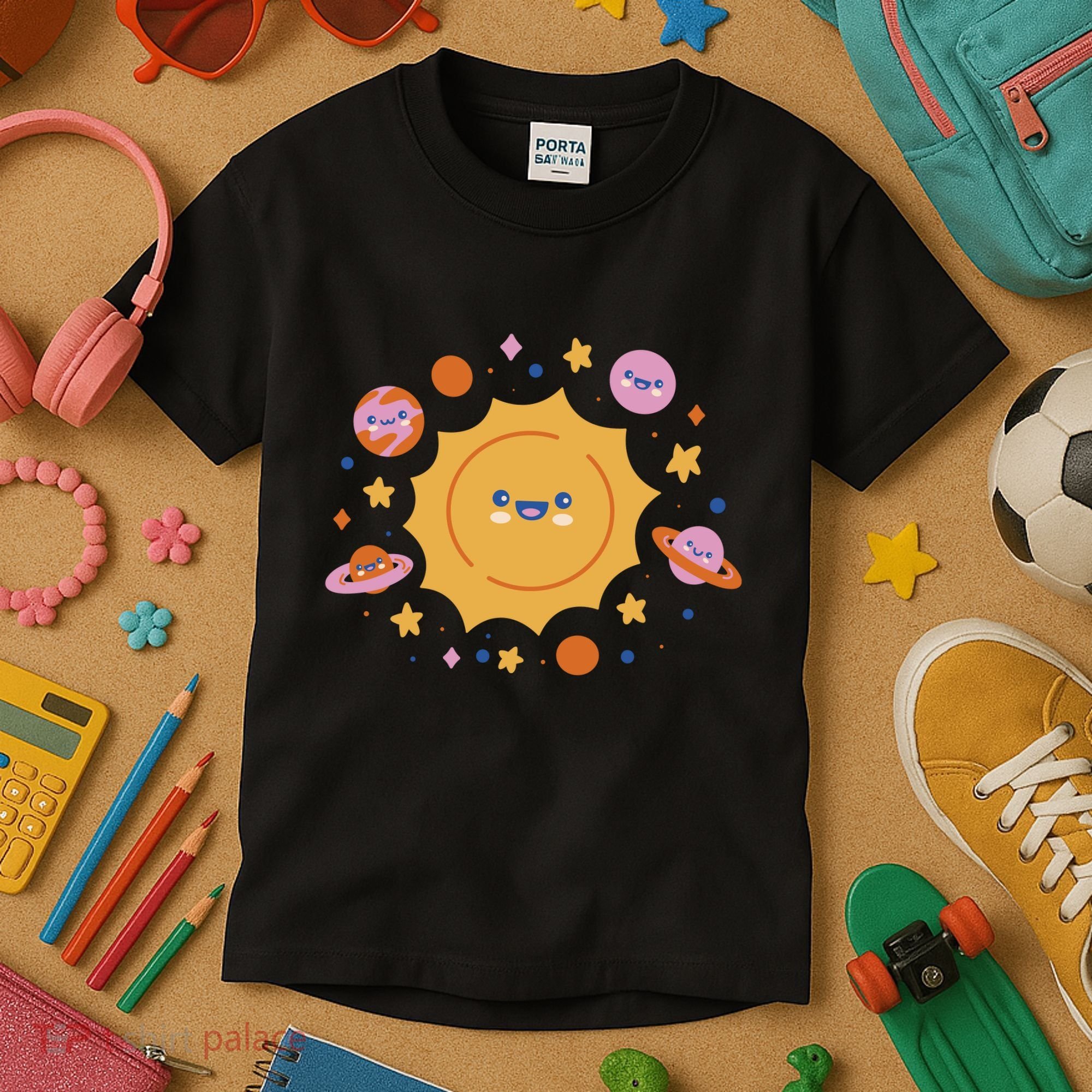 Solar System Cute Cartoon Kids T-Shirt
