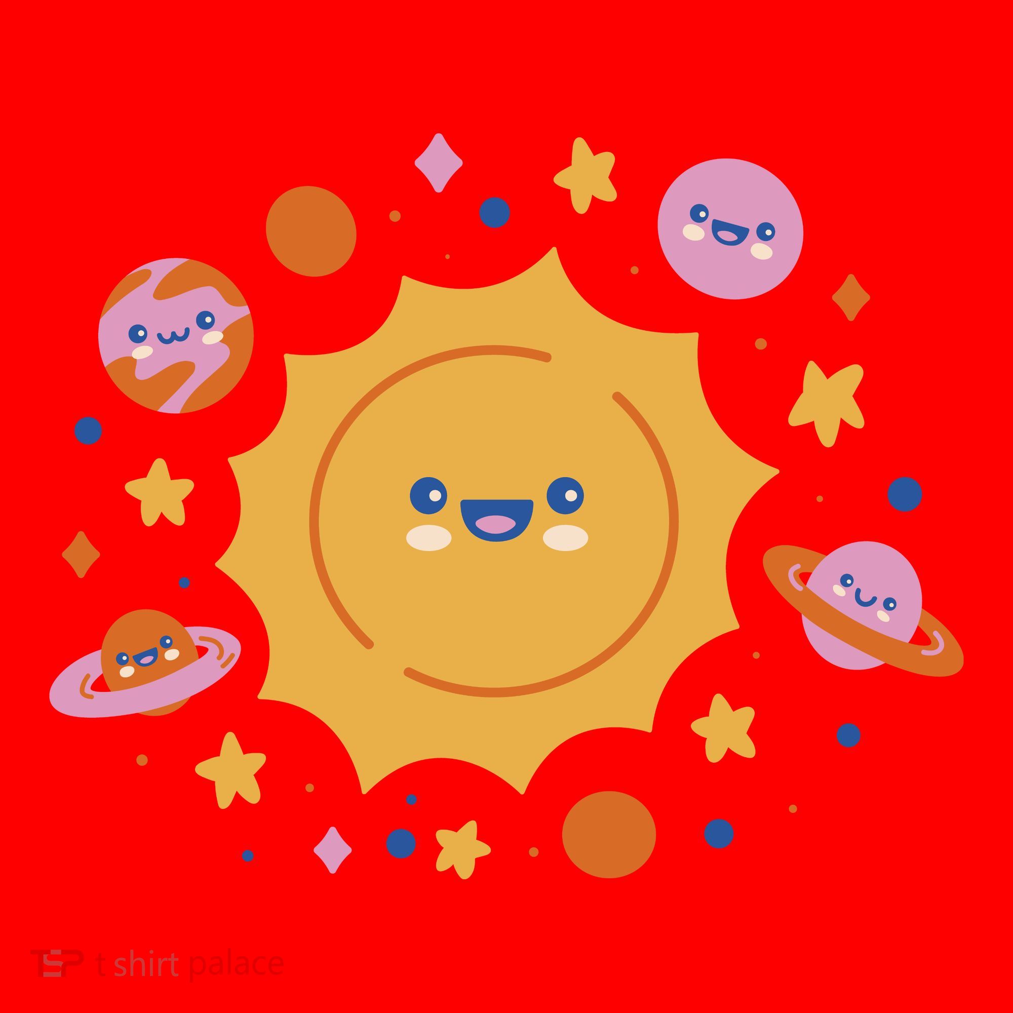 Solar System Cute Cartoon Santa Hat