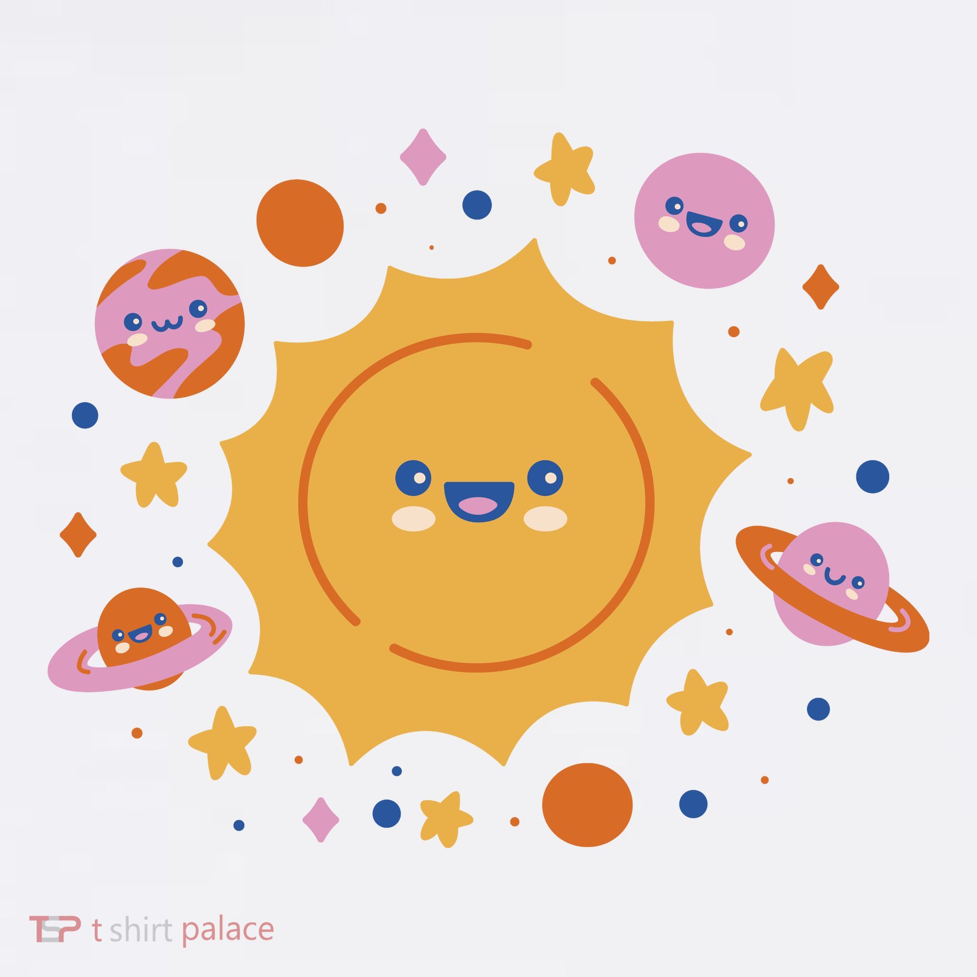 Solar System Cute Cartoon Comfort Colors Garment-Dyed Hooded Sweatshirt