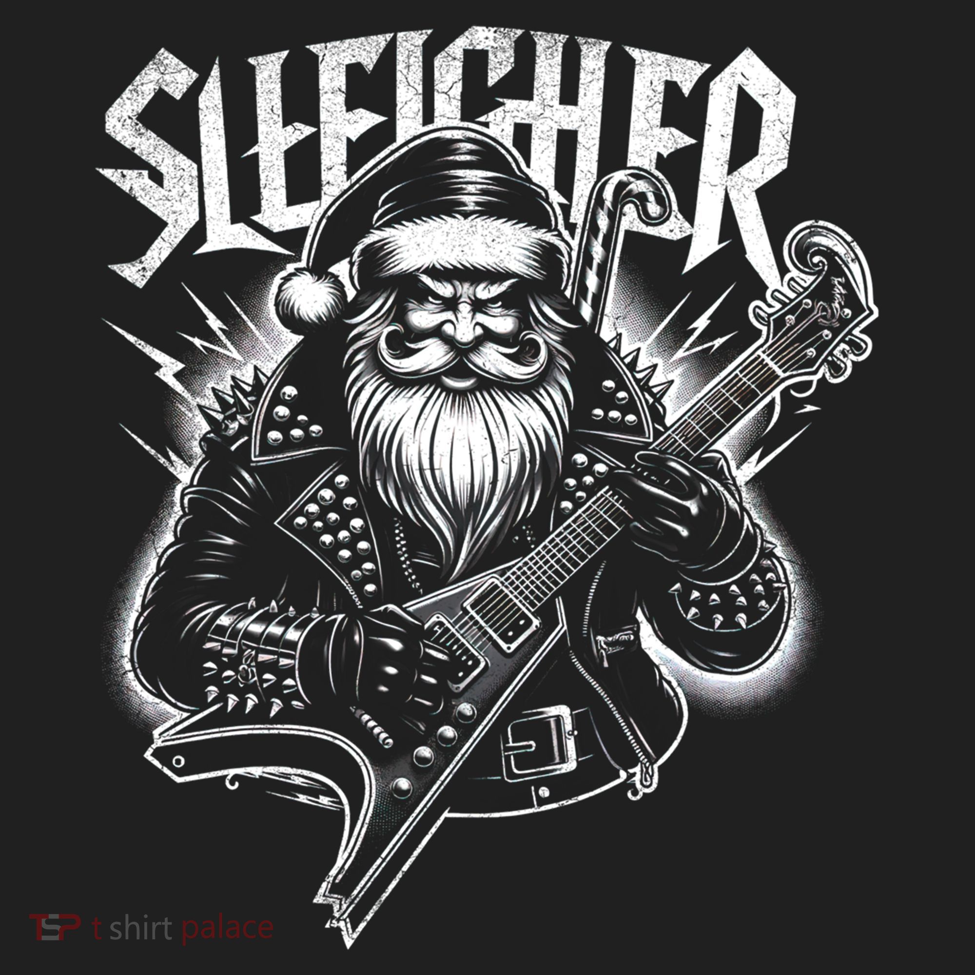 Sleigher Santa Claus Rock Christmas Funny Hail Santa Great Gift Women's Sweatshirt