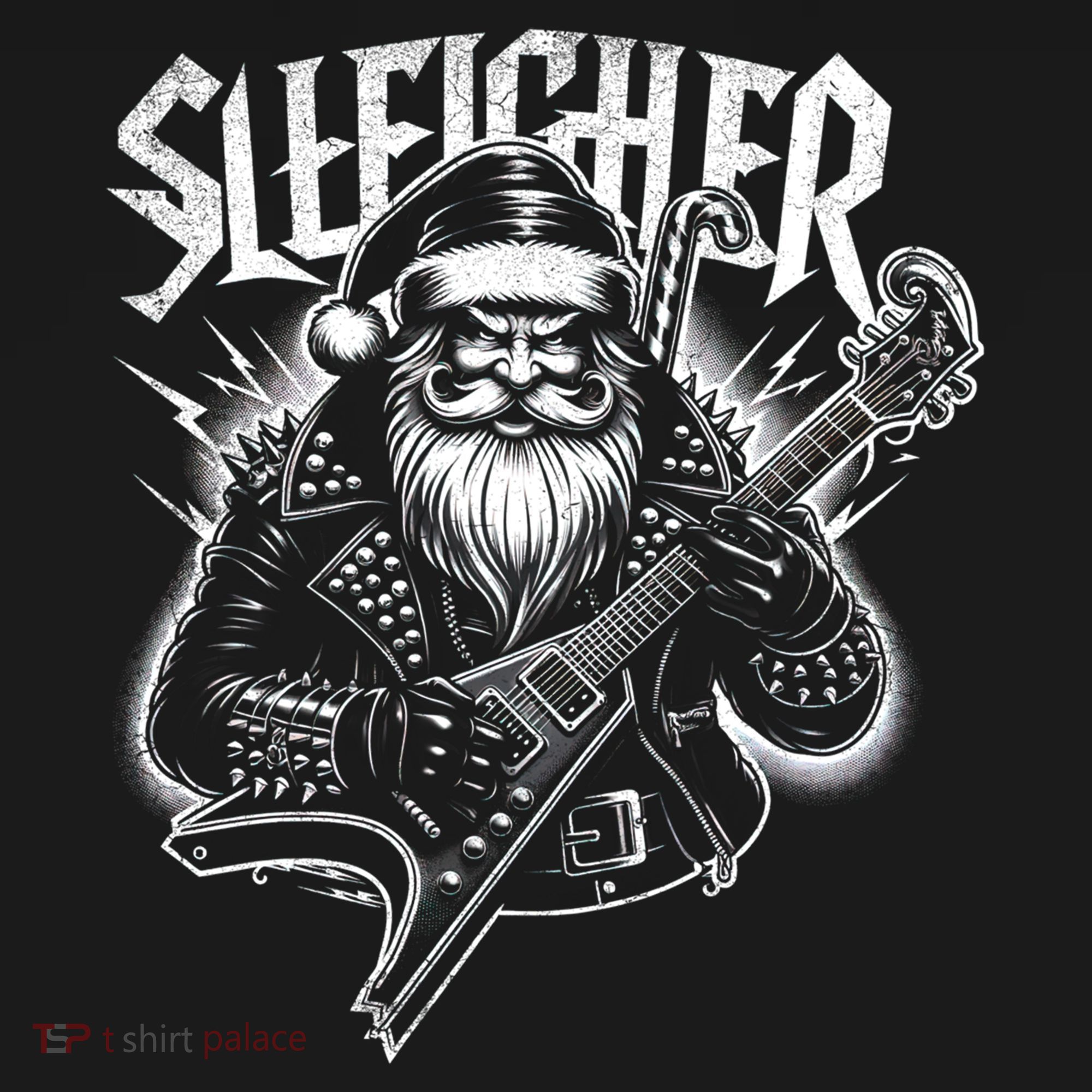 Sleigher Santa Claus Rock Christmas Funny Hail Santa Great Gift Doggie Tank