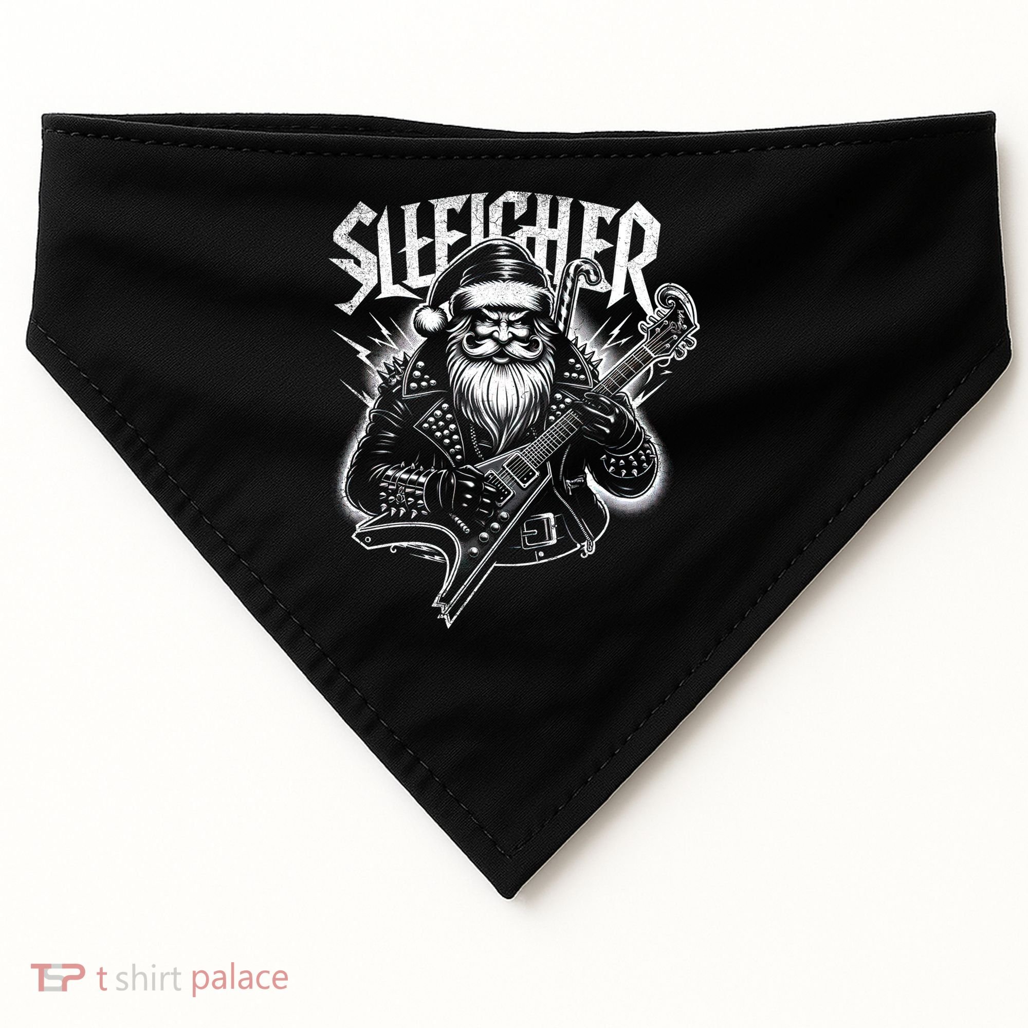 Sleigher Santa Claus Rock Christmas Funny Hail Santa Great Gift USA-Made Doggie Bandana