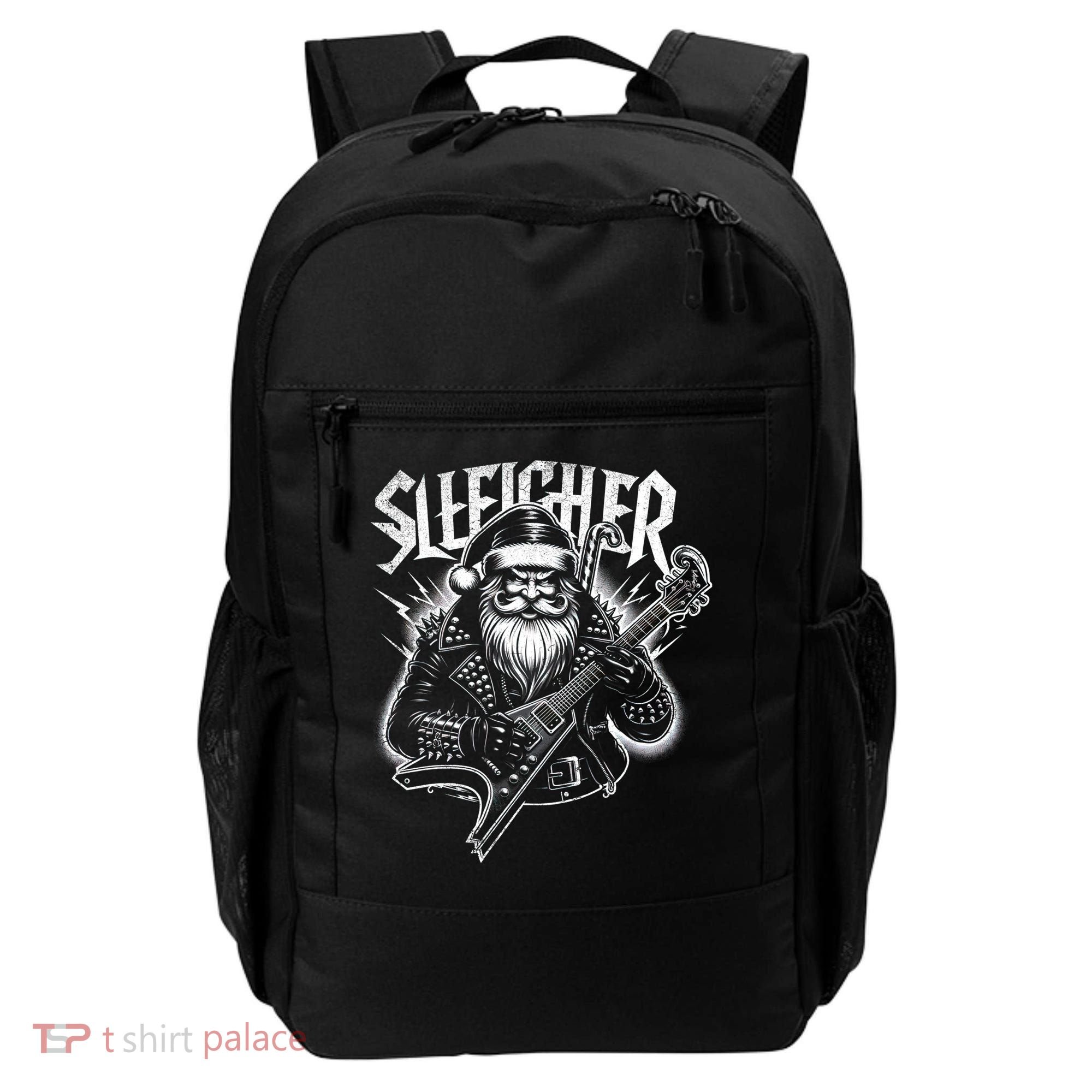 Sleigher Santa Claus Rock Christmas Funny Hail Santa Great Gift Backpack