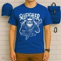 Sleigher Santa Claus Rock Christmas Funny Hail Santa Great Gift T-Shirt thumb 6