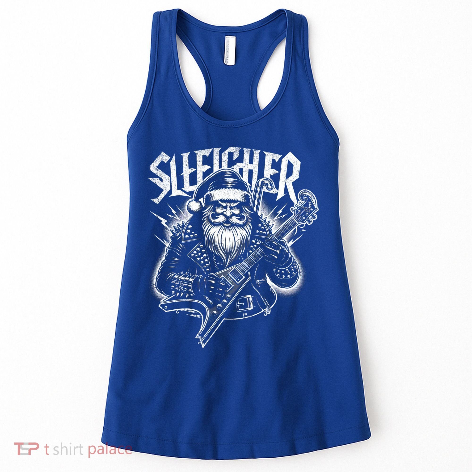 Sleigher Santa Claus Rock Christmas Funny Hail Santa Great Gift Women's Tank Top