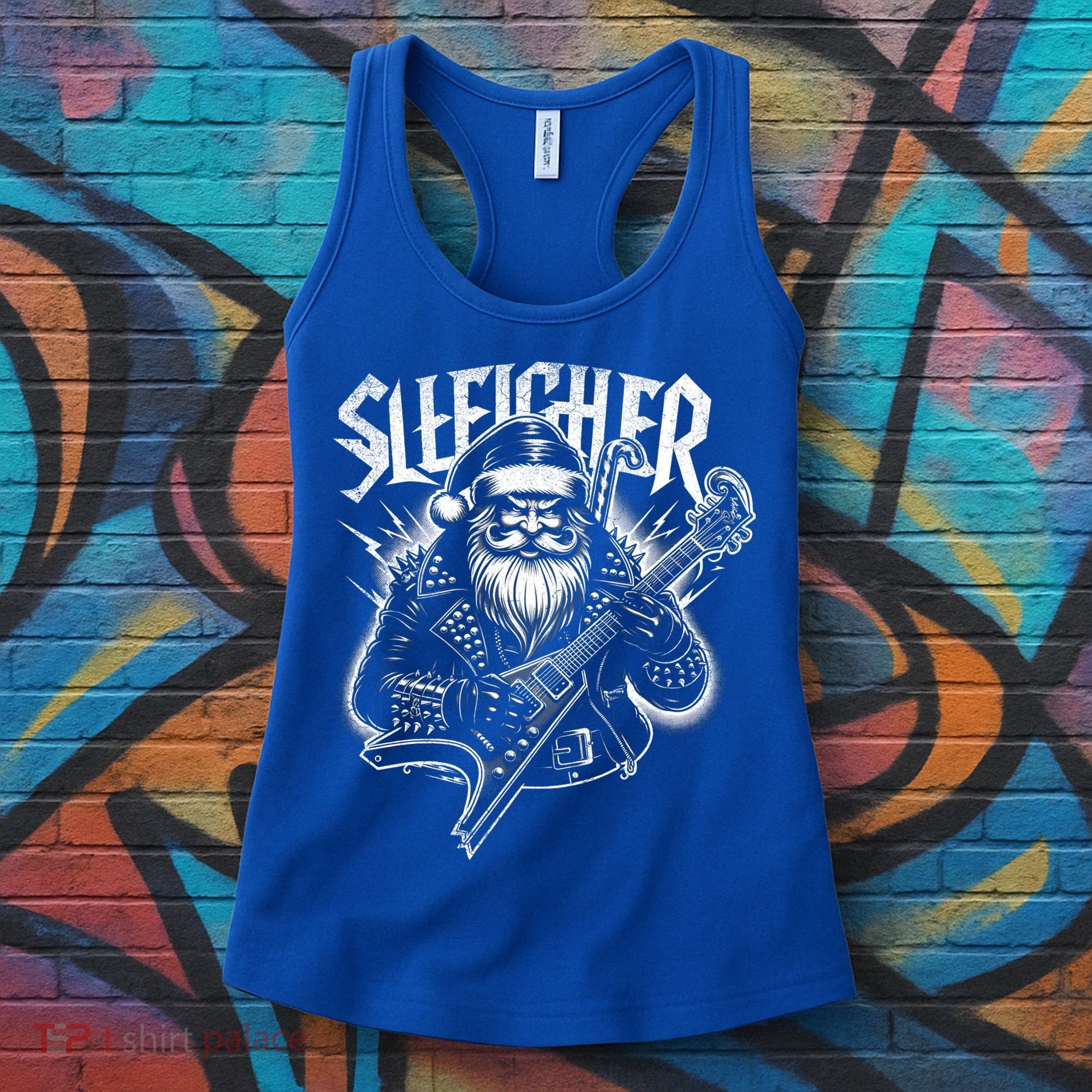 Sleigher Santa Claus Rock Christmas Funny Hail Santa Great Gift Women's Tank Top