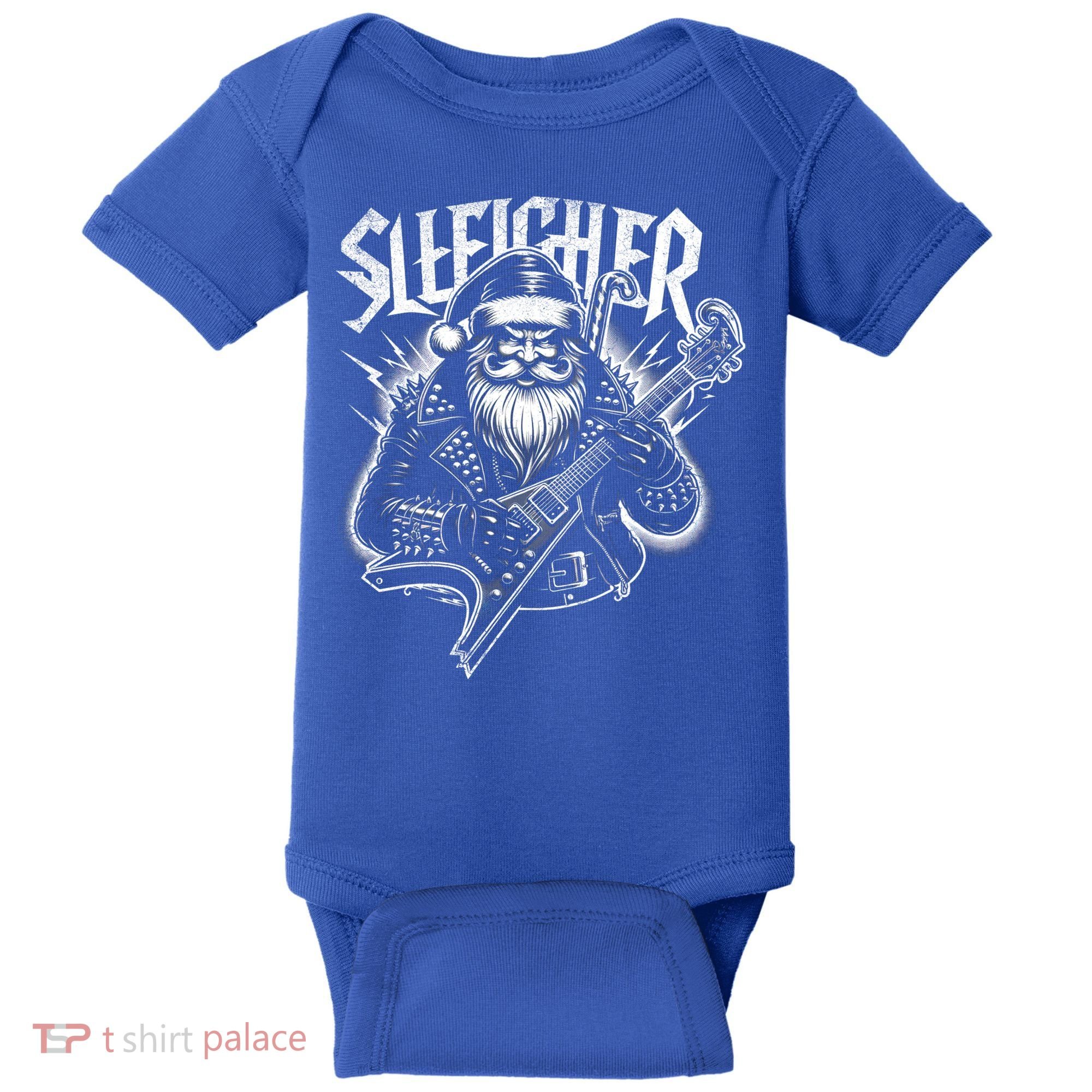 Sleigher Santa Claus Rock Christmas Funny Hail Santa Great Gift Baby Bodysuit