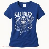 Sleigher Santa Claus Rock Christmas Funny Hail Santa Great Gift Women's T-Shirt thumb 0