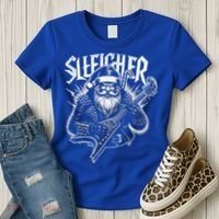 Sleigher Santa Claus Rock Christmas Funny Hail Santa Great Gift Women's T-Shirt thumb 3