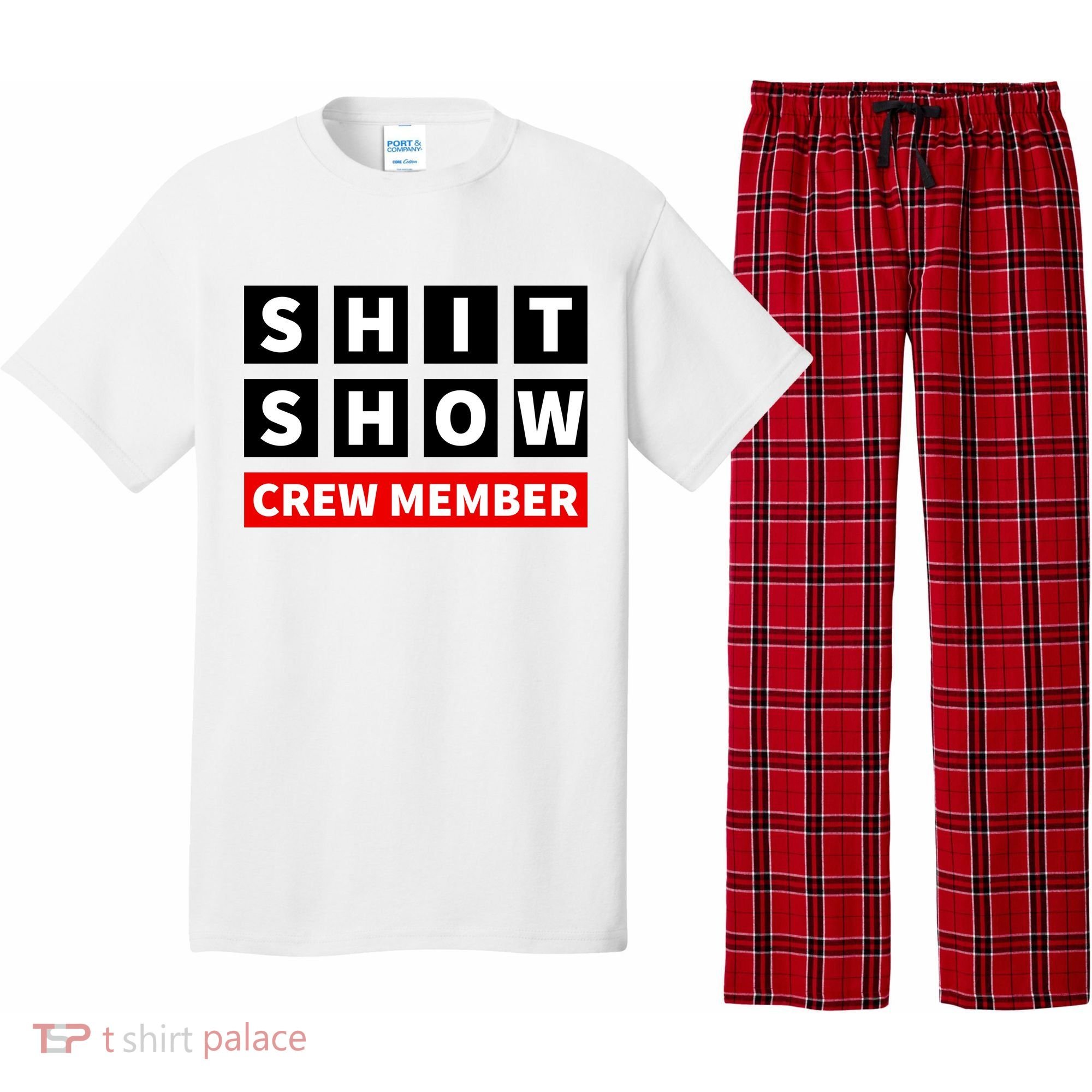 Shit Show Crew Member Funny Sarcastic Adult Saying Novelty Pajama Set