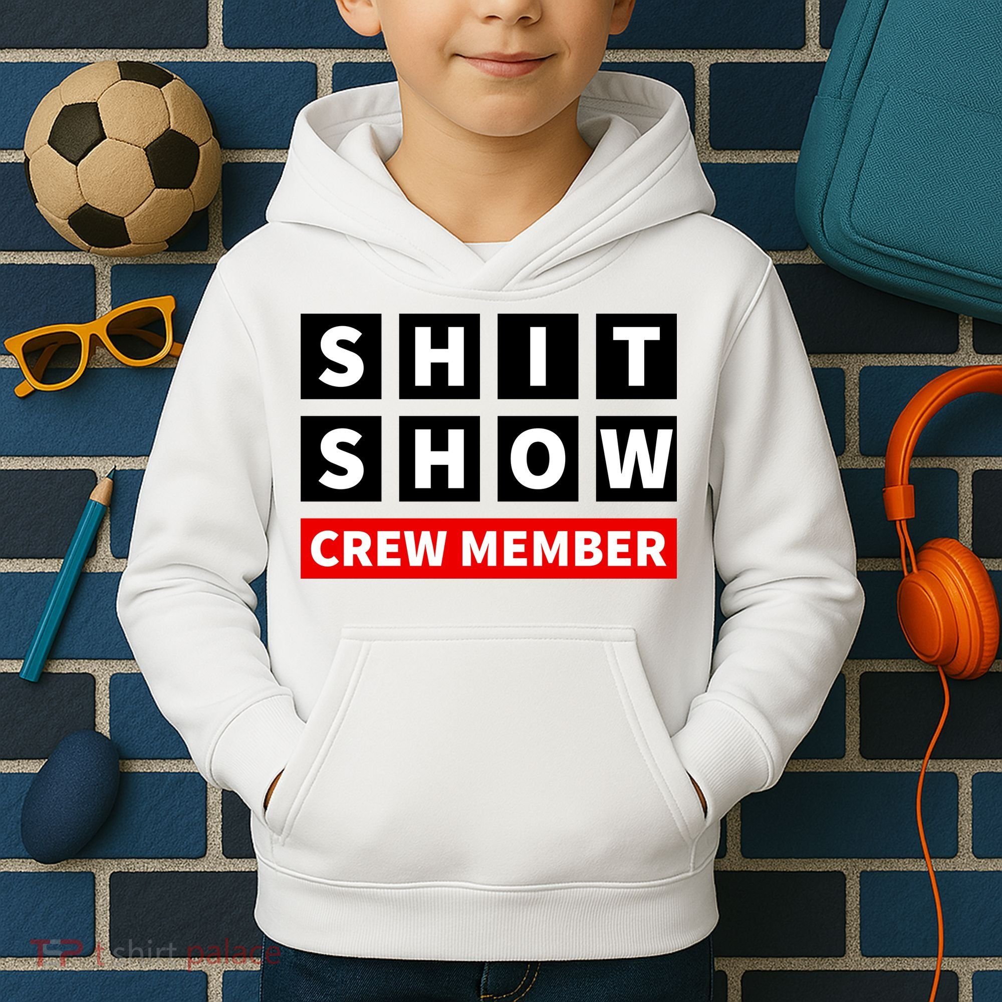 Shit Show Crew Member Funny Sarcastic Adult Saying Novelty Kids Hoodie