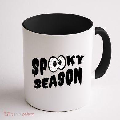 Spooky Season Crazy Eyes Halloween Coffee Mug back
