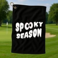 Spooky Season Crazy Eyes Halloween Golf Towel thumb 1