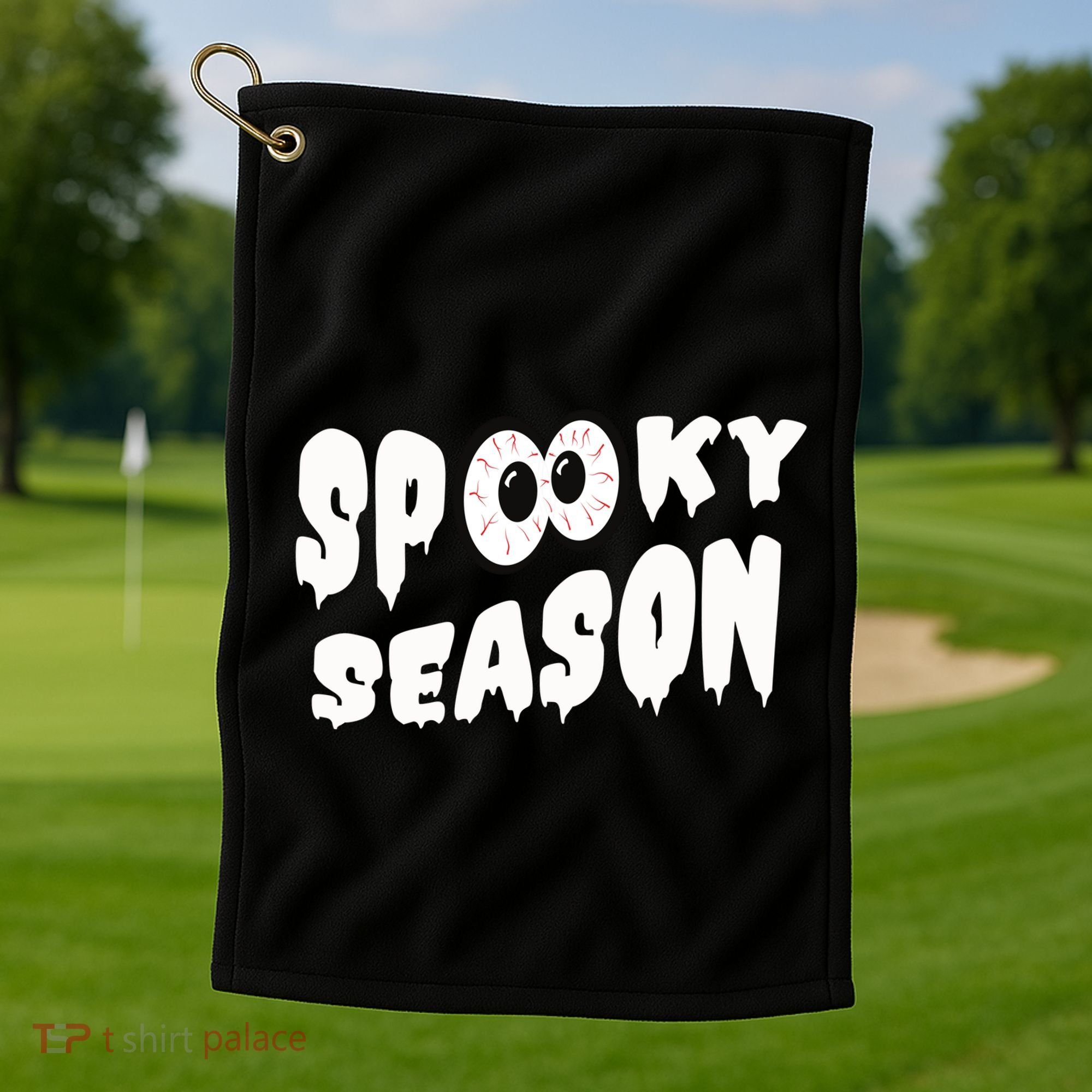 Spooky Season Crazy Eyes Halloween Golf Towel