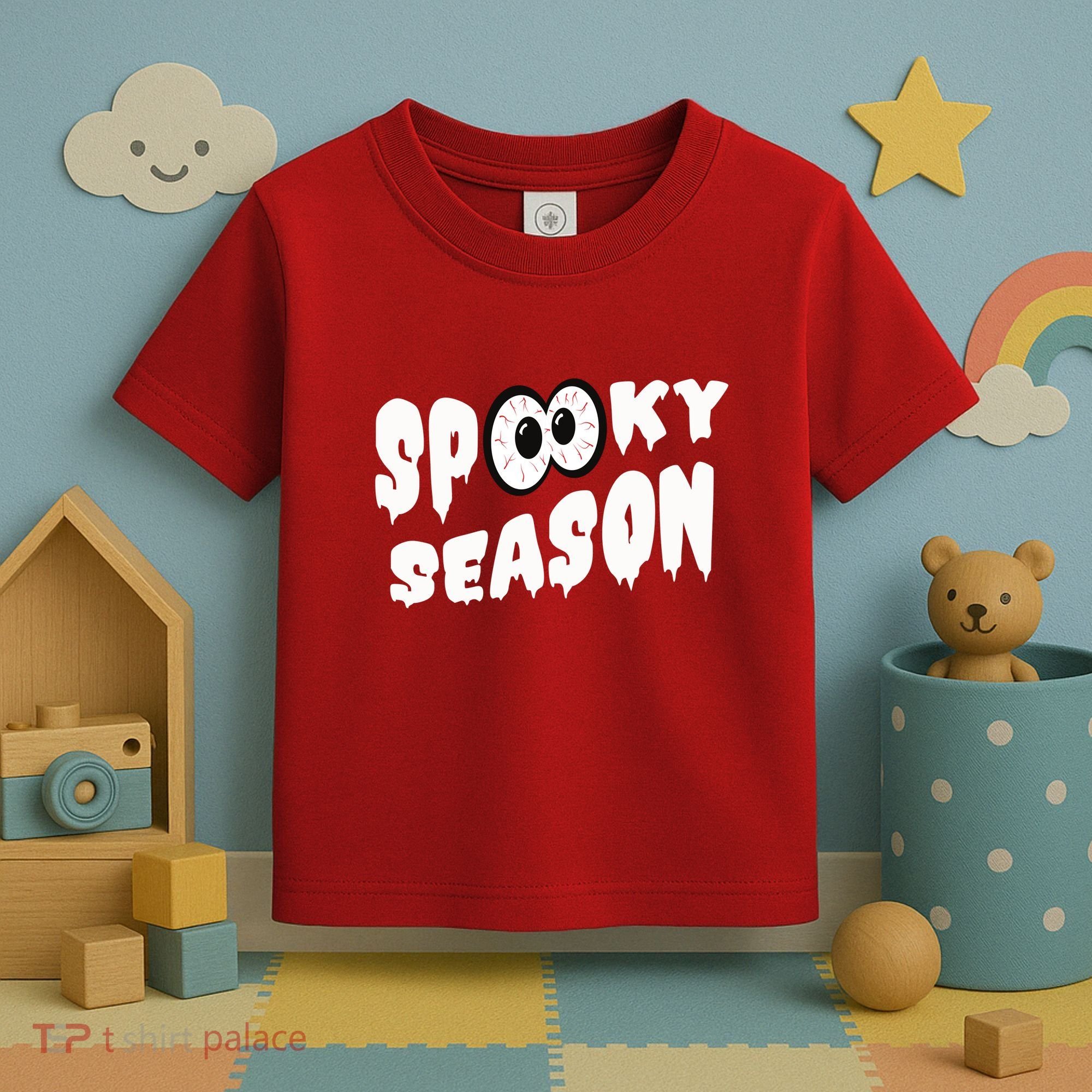 Spooky Season Crazy Eyes Halloween Toddler T-Shirt