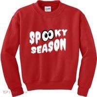 Spooky Season Crazy Eyes Halloween Kids Sweatshirt thumb 0