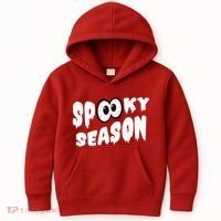 Spooky Season Crazy Eyes Halloween Kids Hoodie thumb 0