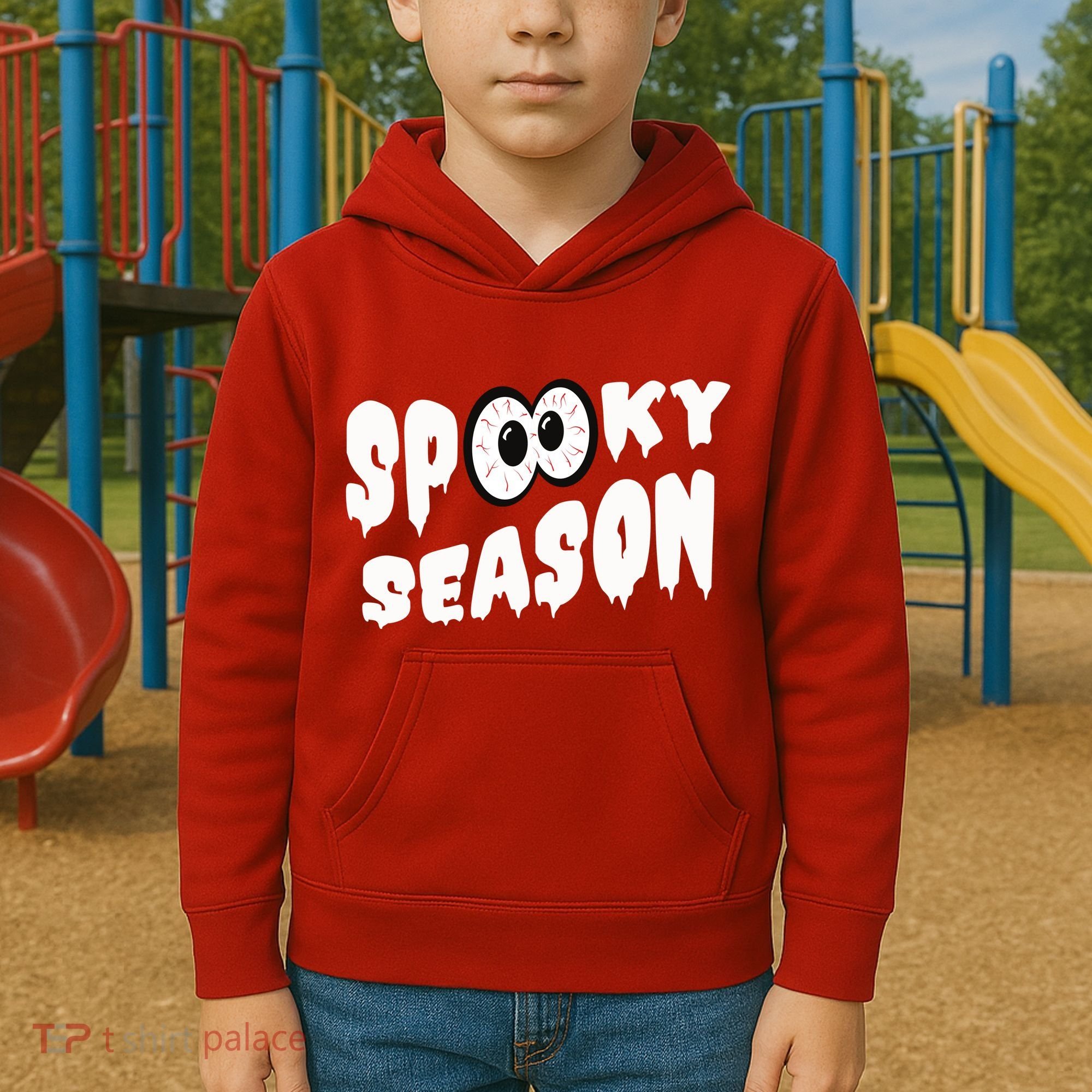 Spooky Season Crazy Eyes Halloween Kids Hoodie