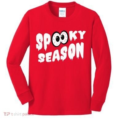Spooky Season Crazy Eyes Halloween Kids Long Sleeve Shirt