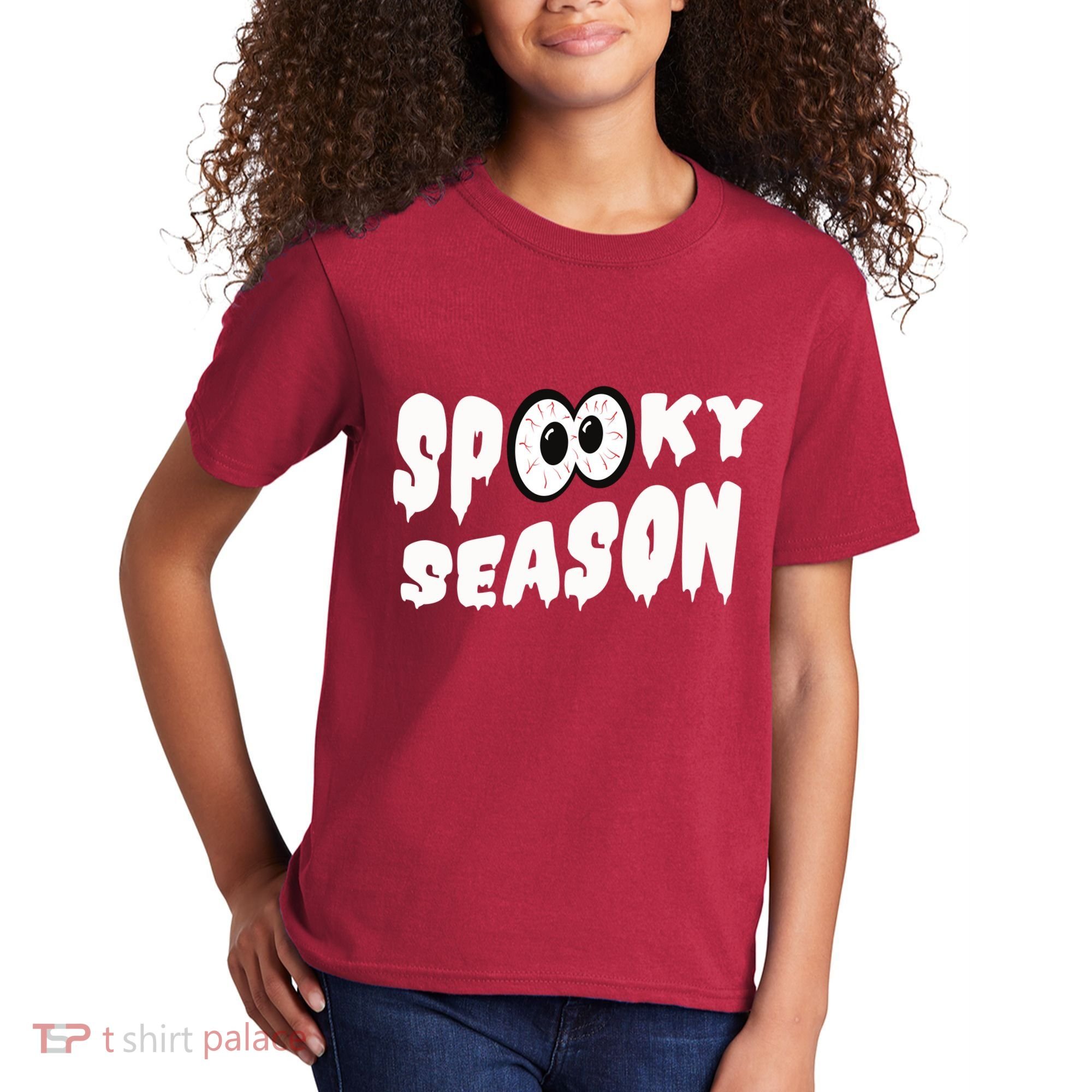 Spooky Season Crazy Eyes Halloween Kids T-Shirt