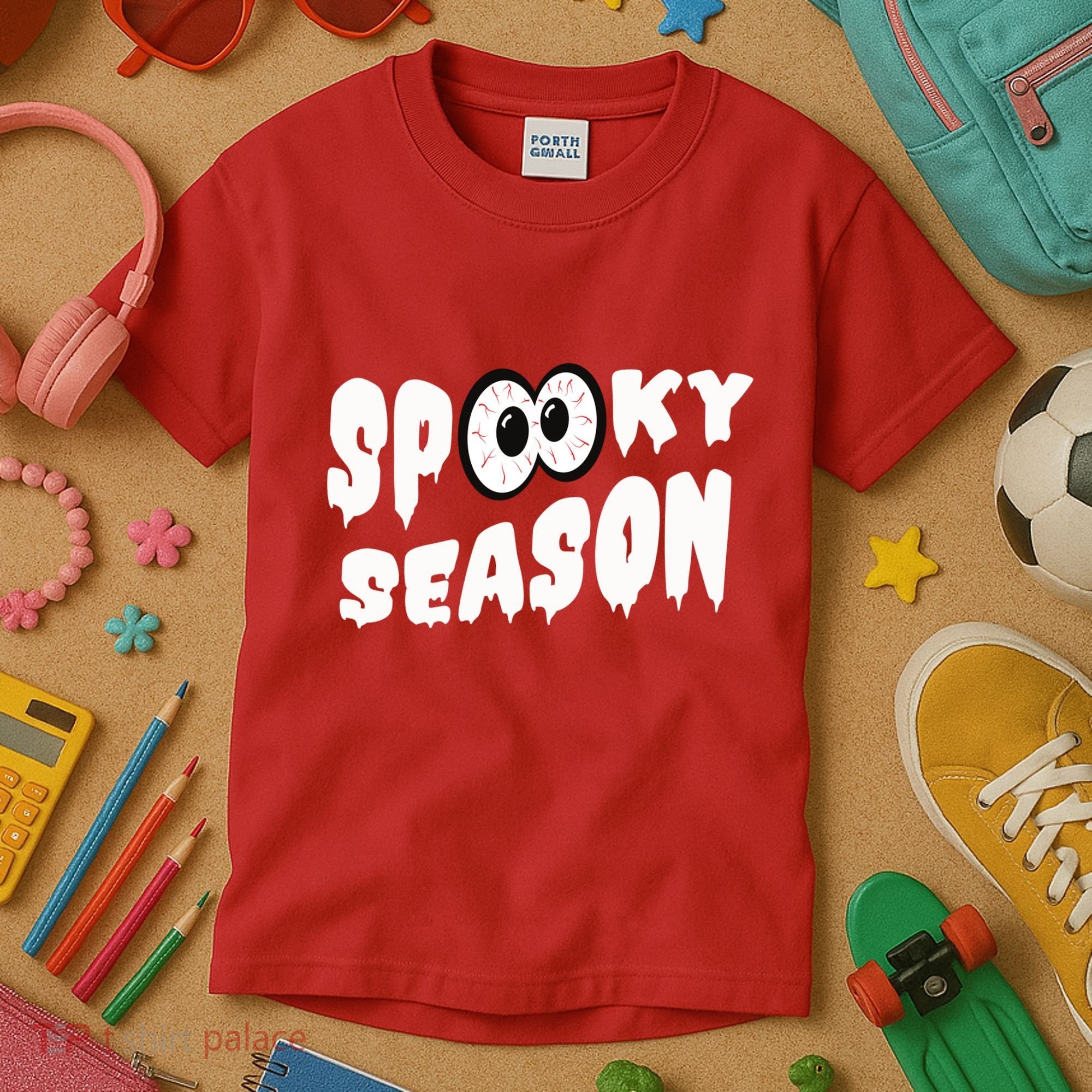 Spooky Season Crazy Eyes Halloween Kids T-Shirt