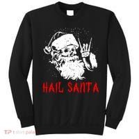 Sleigher Santa Claus Metal Christmas Rock On Hail Santa Sweatshirt thumb 0