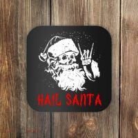 Sleigher Santa Claus Metal Christmas Rock On Hail Santa Coaster thumb 0
