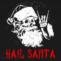 Sleigher Santa Claus Metal Christmas Rock On Hail Santa Polo thumb 3