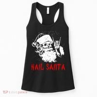 Sleigher Santa Claus Metal Christmas Rock On Hail Santa Women's Tank Top thumb 0