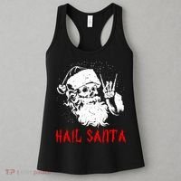 Sleigher Santa Claus Metal Christmas Rock On Hail Santa Women's Tank Top thumb 3