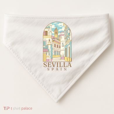 Sevilla Spain City USA-Made Doggie Bandana