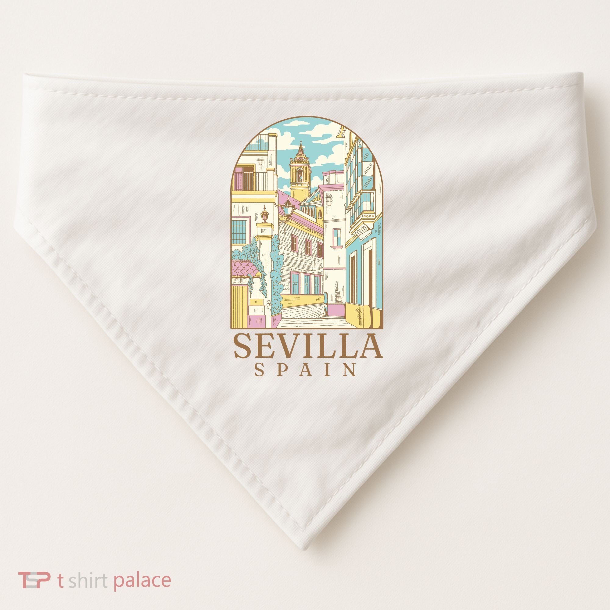 Sevilla Spain City USA-Made Doggie Bandana