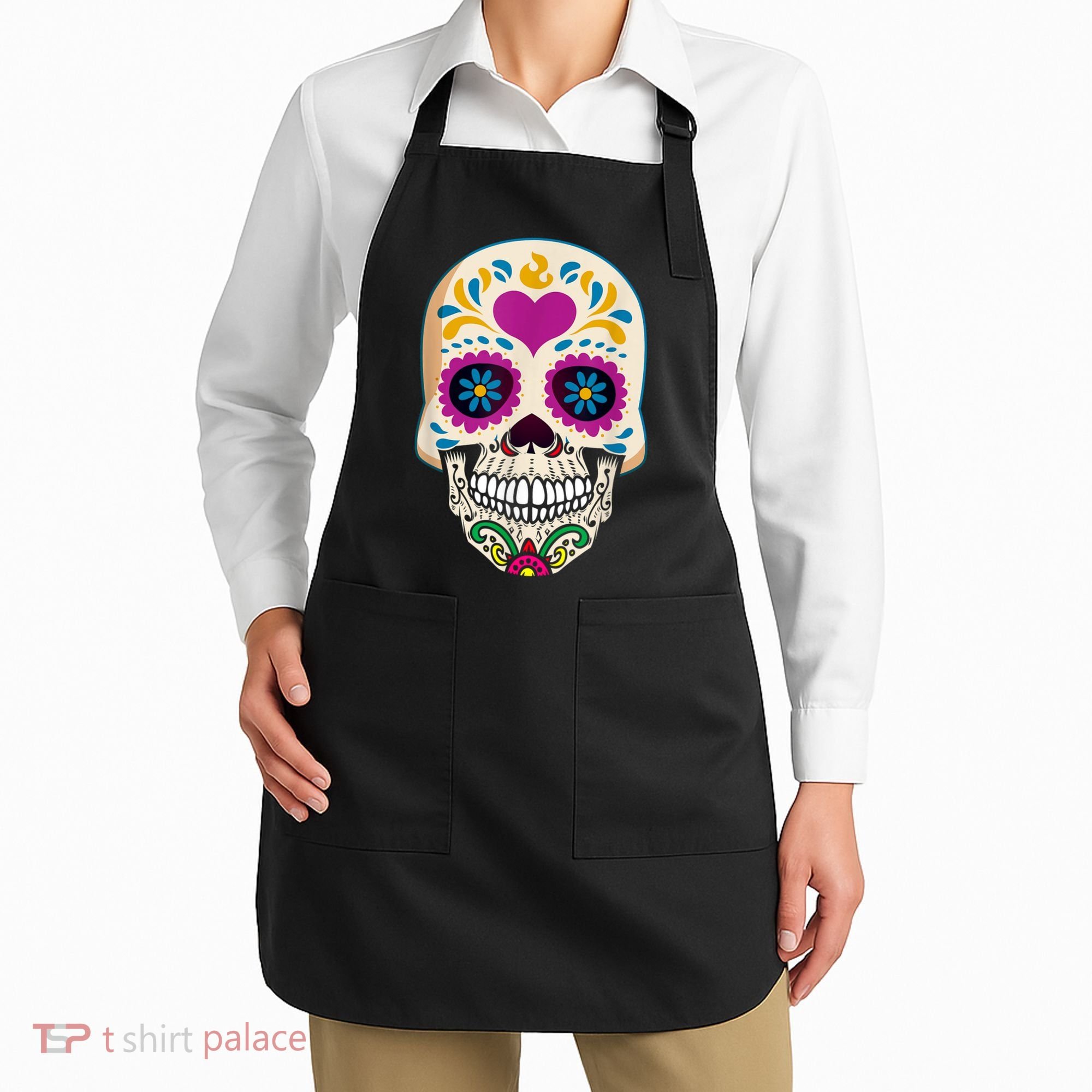 Sugar Skull Calavera Day Of The Dead Dia De Los Muertos Apron