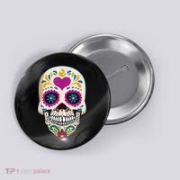 Sugar Skull Calavera Day Of The Dead Dia De Los Muertos Button thumb 0