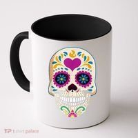 Sugar Skull Calavera Day Of The Dead Dia De Los Muertos Coffee Mug thumb 0