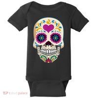 Sugar Skull Calavera Day Of The Dead Dia De Los Muertos Baby Bodysuit thumb 0