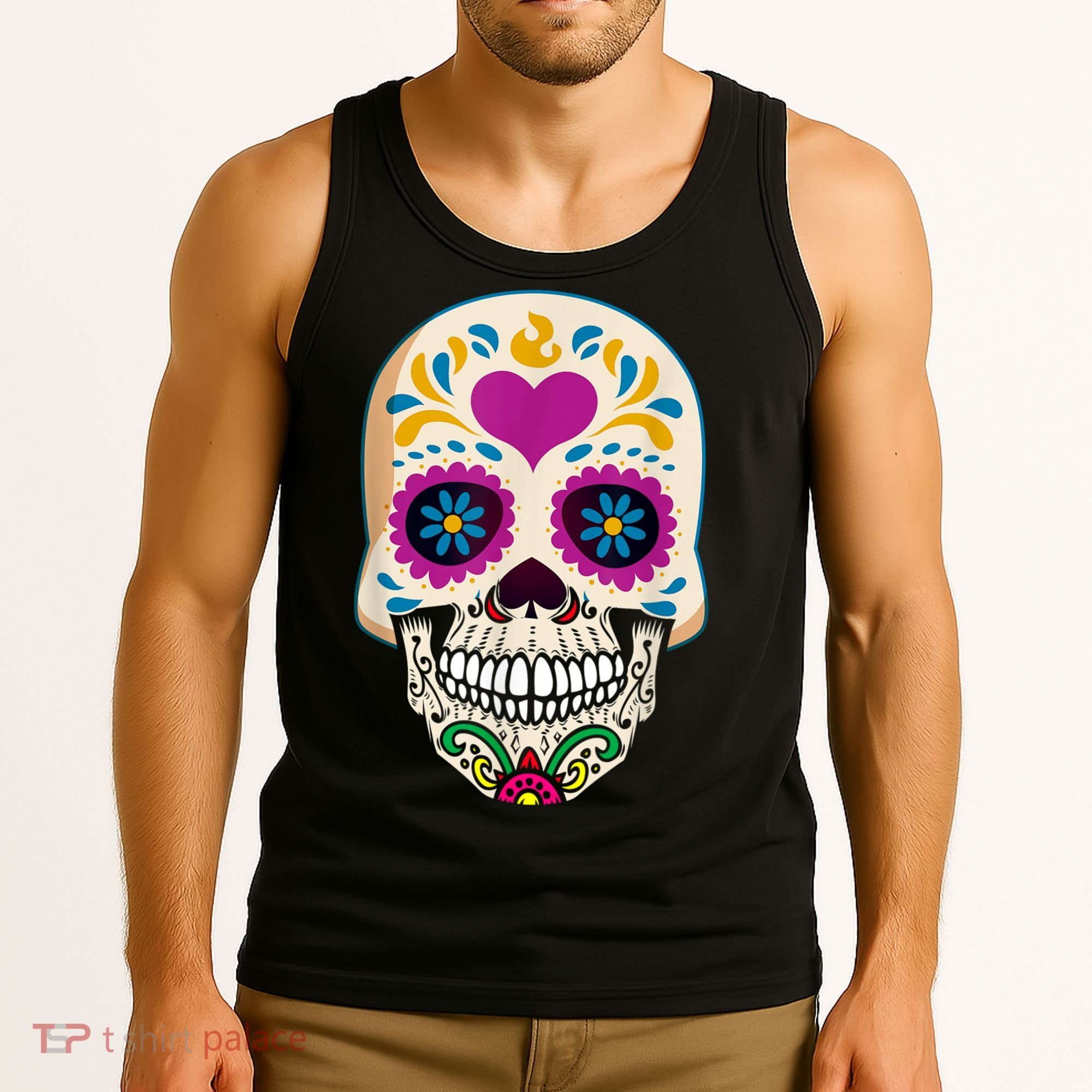 Sugar Skull Calavera Day Of The Dead Dia De Los Muertos Tank Top