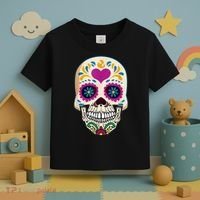 Sugar Skull Calavera Day Of The Dead Dia De Los Muertos Toddler T-Shirt thumb 3