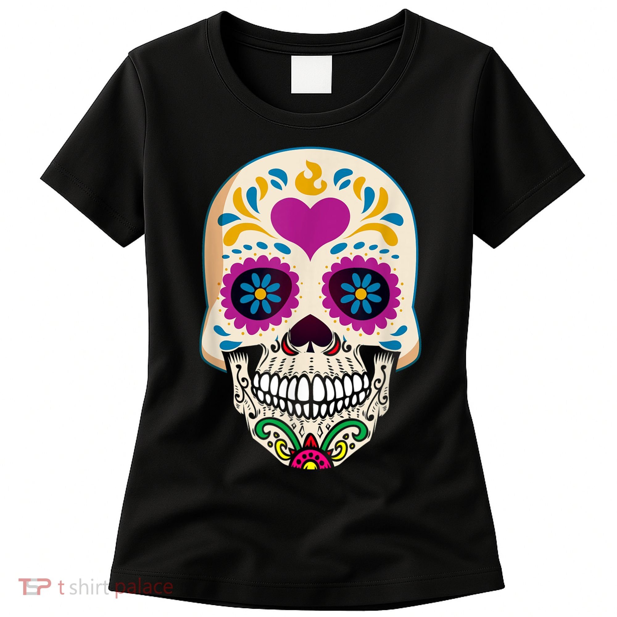 Sugar Skull Calavera Day Of The Dead Dia De Los Muertos Women's T-Shirt