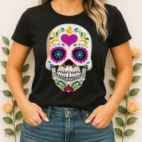 Sugar Skull Calavera Day Of The Dead Dia De Los Muertos Women's T-Shirt thumb 2